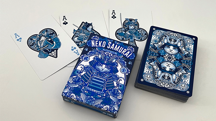 Neko Samurai (Blue) Playing Cards by Neversleep image 0