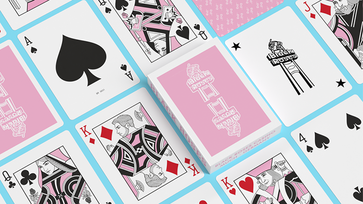 Black Roses Vintage (Pink) Playing Cards by Daniel Schneider image 0