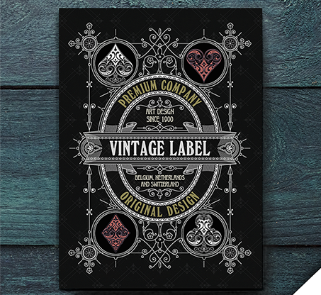 Vintage Label Black Edition (Gold Gilded) Playing Cards by Craig Maidment image 0
