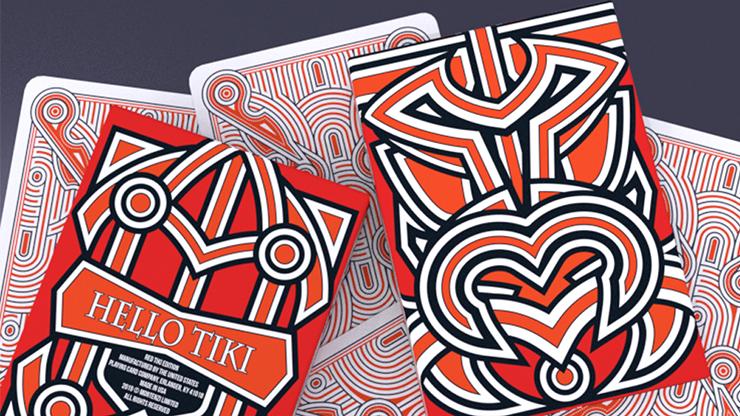 Hello Tiki (Red) Playing Cards by Montenzi image 1