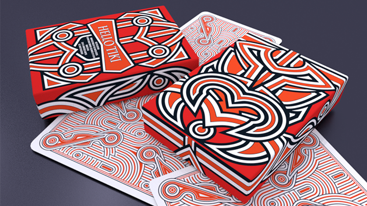 Hello Tiki (Red) Playing Cards by Montenzi image 0